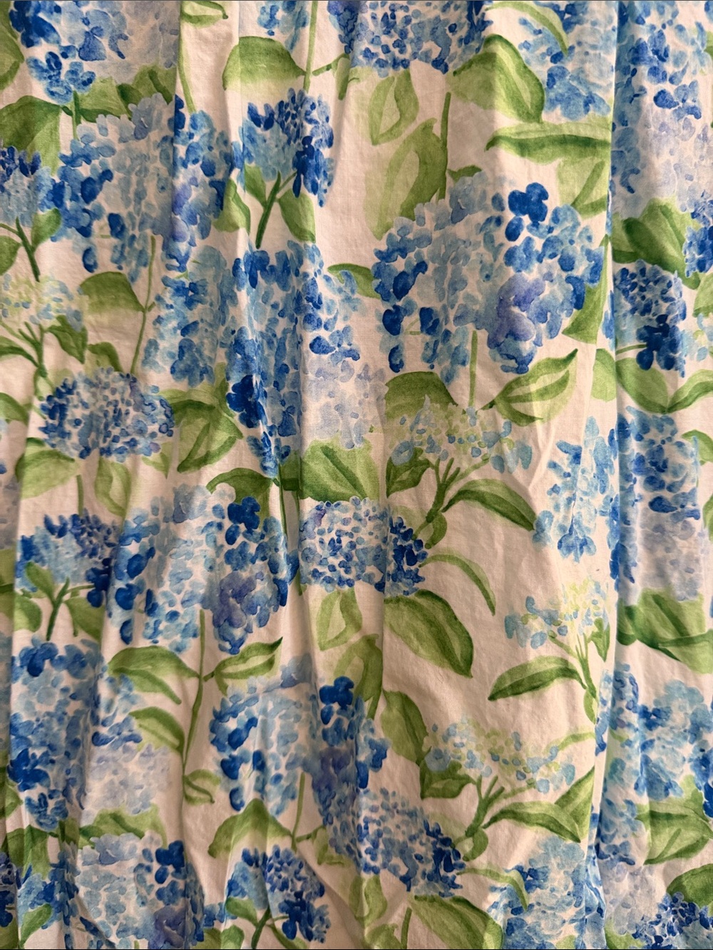 Hill House X La Coqueta Delphine Nap Skirt, Blue Watercolor Hydrangea - Picture 4 of 4
